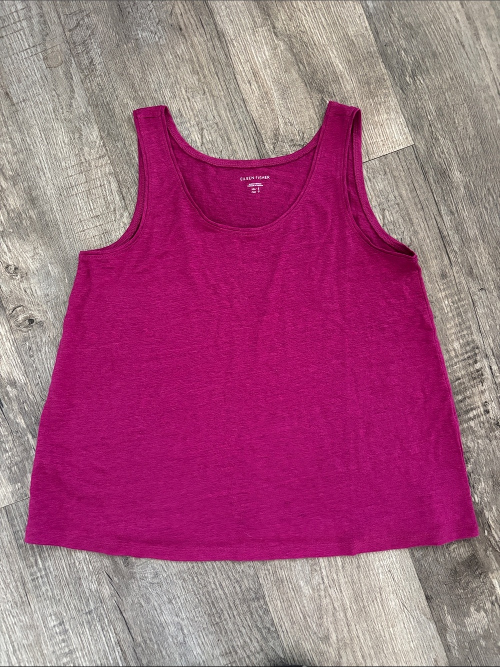 Eileen Fisher Organic Linen Jersey Scoop Neck Tank
